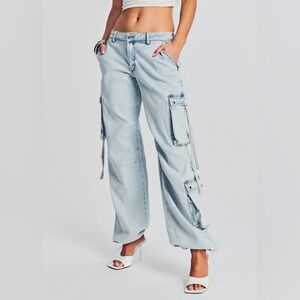 Ser.o.ya Seroya SAMIRA LOW RISE CARGO JEAN 24 Skylight